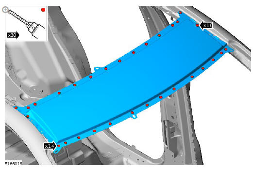Roof sheet metal repairs roof front panel (G1770881) - Removal