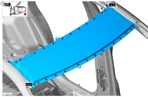 Roof sheet metal repairs roof front panel (G1770881) - Installation