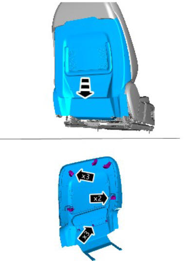 Front seat height adjustment motor (G1780406) removal and installation