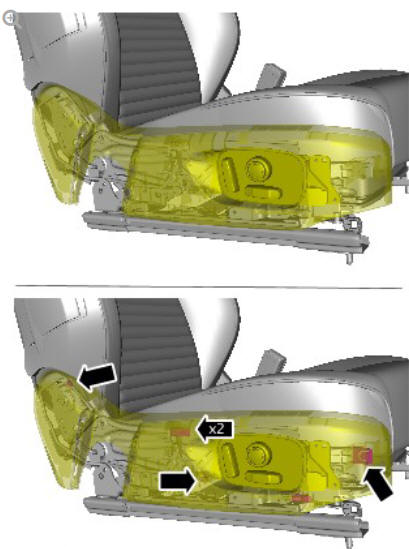 Front seat height adjustment motor (G1780406) removal and installation