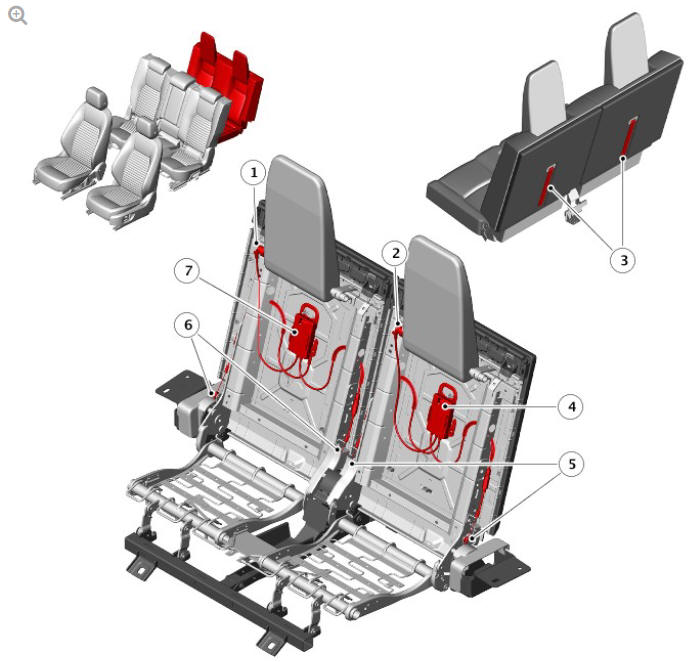 COMPONENT LOCATION - THIRD ROW SEATS