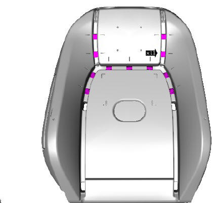 Front row seat backrest cover - vehicles with- power seats (G1780396) removal and installation