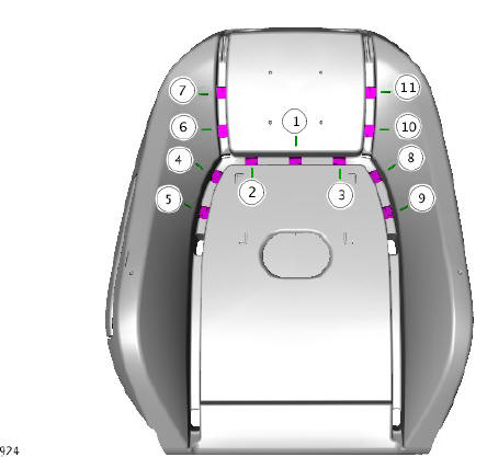 Front row seat backrest cover - vehicles with- power seats (G1780396) removal and installation