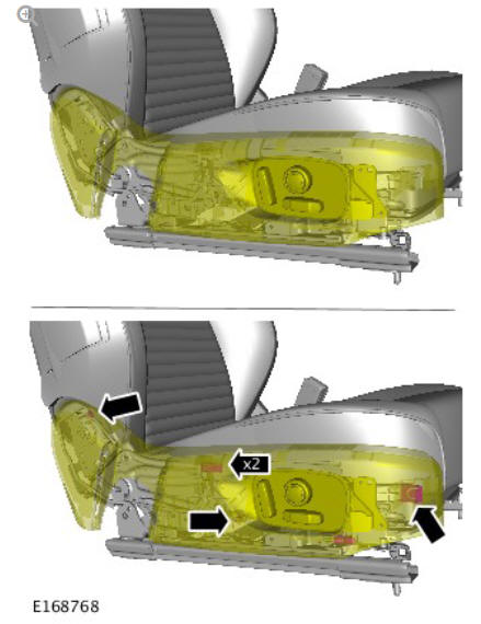 Front seat tilt motor (G1780404) removal and installation