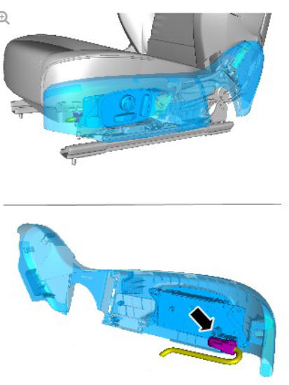 Front seat tilt motor (G1780404) removal and installation