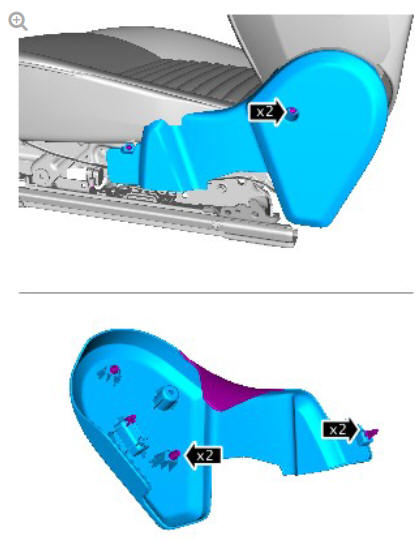Front seat tilt motor (G1780404) removal and installation