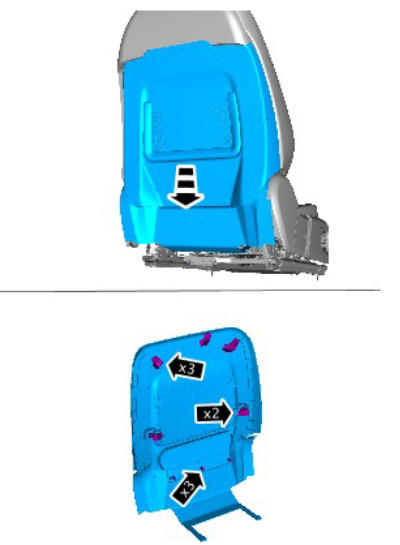 Front seat tilt motor (G1780404) removal and installation