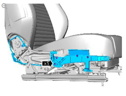 Front seat tilt motor (G1780404) removal and installation