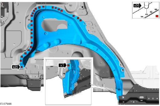 Rear end sheet metal repairs rear wheelhouse outer (G1770944) - Installation