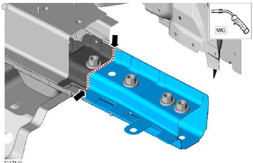 Rear end sheet metal repairs rear side member section (G1770933) - Installation