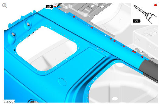 Rear end sheet metal repairs inner quarter panel assembly (G1770950) - Removal 