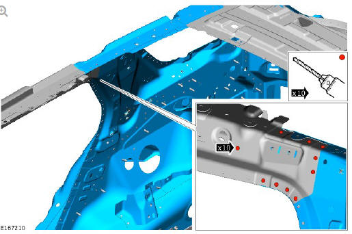 Rear end sheet metal repairs inner quarter panel assembly (G1770950) - Removal 