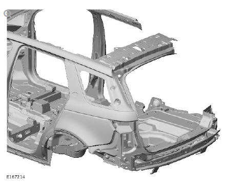 Rear end sheet metal repairs inner quarter panel assembly (G1770950) - Removal 