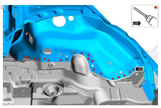 Rear end sheet metal repairs inner quarter panel assembly (G1770950) - Installation