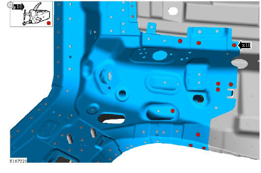Rear end sheet metal repairs inner quarter panel assembly (G1770950) - Installation