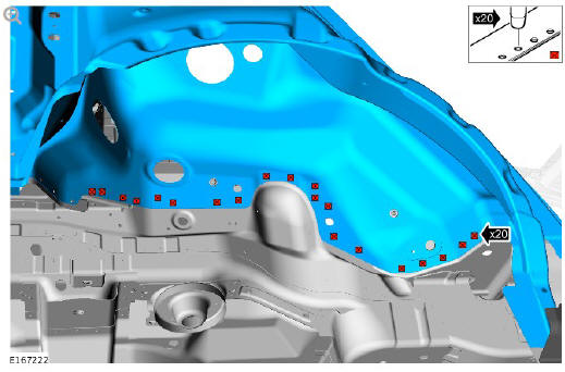 Rear end sheet metal repairs inner quarter panel assembly (G1770950) - Installation