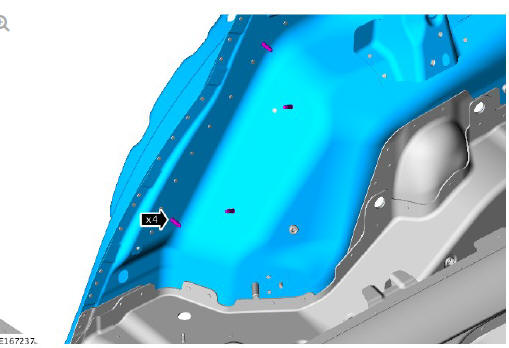 Rear end sheet metal repairs inner quarter panel assembly (G1770950) - Installation