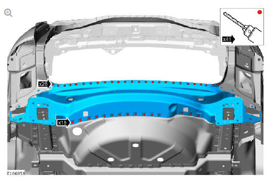 Rear end sheet metal repairs back panel outer (G1770946) - Removal