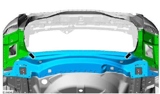 Rear end sheet metal repairs back panel outer (G1770946) - Removal
