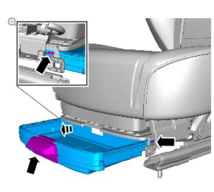 Front seat tilt motor (G1780404) removal and installation