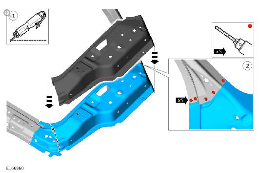 Side panel sheet metal repairs 'A' pillar reinforcement (G1770903) - Installation