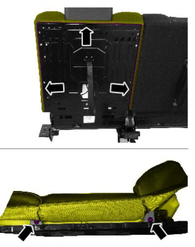 Third row seat head restraint (G1808277) removal and installation