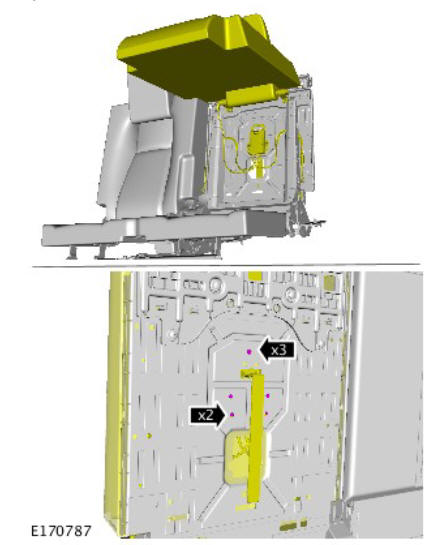 Third row seat head restraint (G1808277) removal and installation