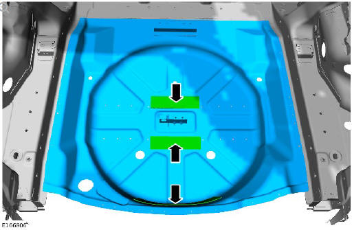 Rear end sheet metal repairs spare wheel well - vehicles without- 7 seats (G1770929) - Installation