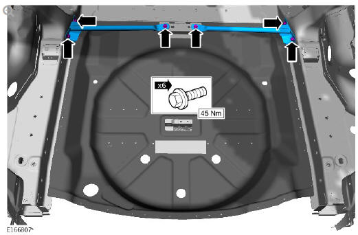 Rear end sheet metal repairs spare wheel well - vehicles without- 7 seats (G1770929) - Installation
