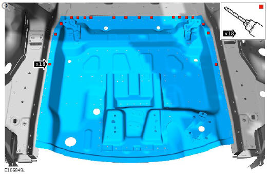 Rear end sheet metal repairs spare wheel well - vehicles with- 7 seats (G1770930) - Installation