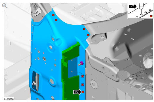 Side panel sheet metal repairs 'A' pillar reinforcement (G1770903) - Installation