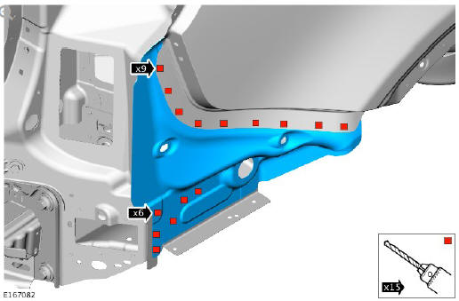 Rear end sheet metal repairs quarter panel lower extension (G1771164) removal and installation