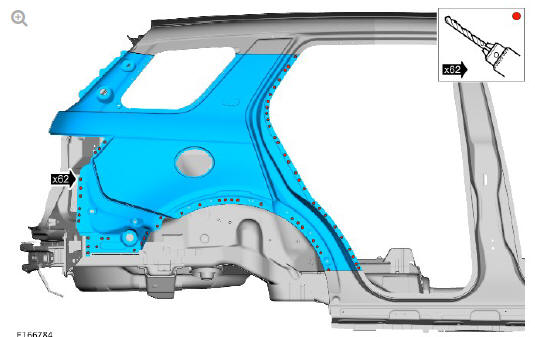 Rear end sheet metal repairs quarter panel (G1770932) - Removal