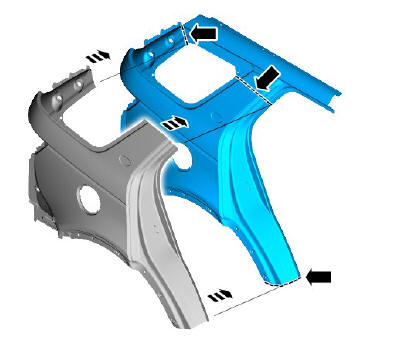 Rear end sheet metal repairs quarter panel (G1770932) - Installation