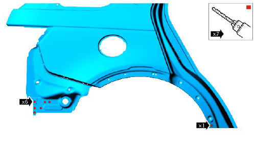Rear end sheet metal repairs quarter panel (G1770932) - Installation