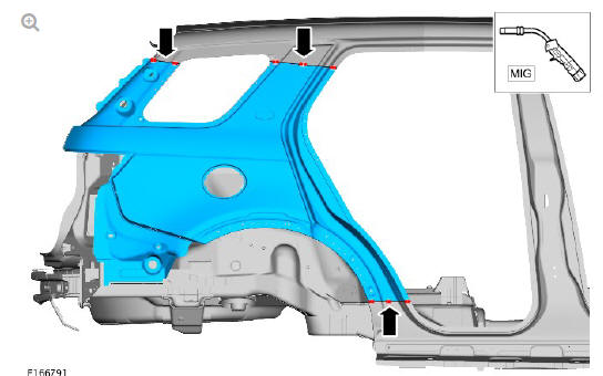 Rear end sheet metal repairs quarter panel (G1770932) - Installation