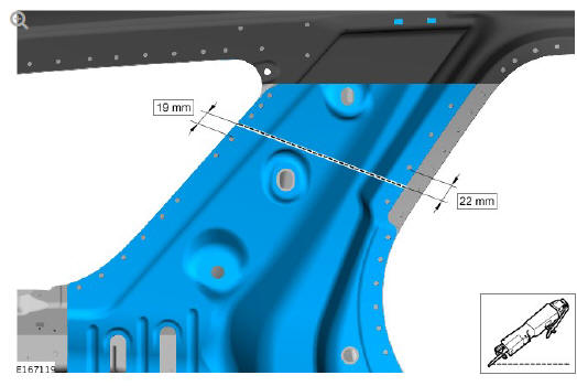 Rear end sheet metal repairs inner quarter panel upper (G1770949) removal and installation