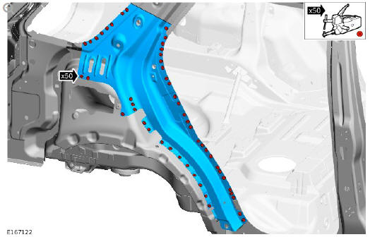 Rear end sheet metal repairs inner quarter panel upper (G1770949) removal and installation