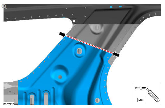 Rear end sheet metal repairs inner quarter panel upper (G1770949) removal and installation