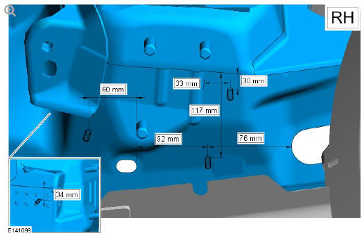 Front end sheet metal repairs front side member and suspension top mount assembly (G1770869) - Installation
