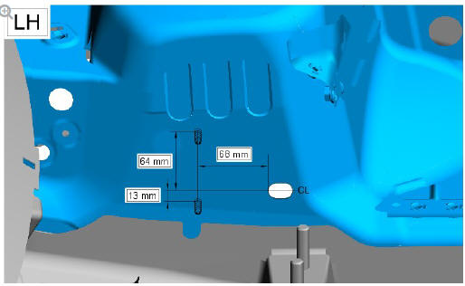 Front end sheet metal repairs front side member and suspension top mount assembly (G1770869) - Installation