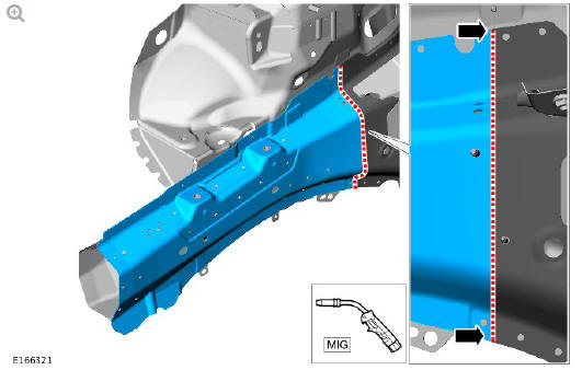Front end sheet metal repairs front side member (G1770867) removal and installation