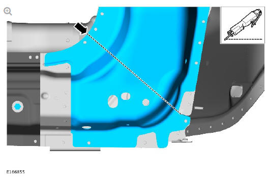 Side panel sheet metal repairs 'A' pillar reinforcement (G1770903) - Removal 