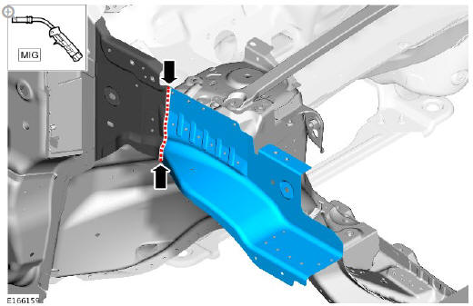 Front end sheet metal repairs fender apron panel reinforcement (G1770870) removal and installation