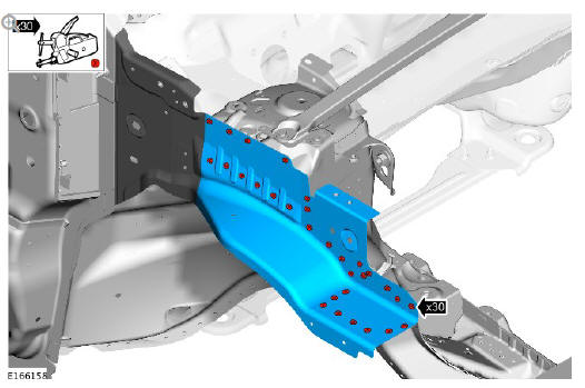 Front end sheet metal repairs fender apron panel reinforcement (G1770870) removal and installation