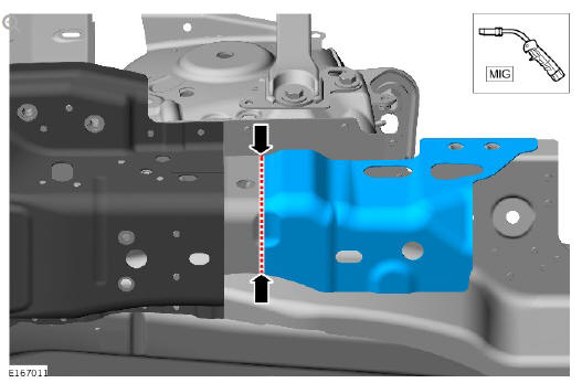 Front end sheet metal repairs fender apron panel front section (G1775681) - Installation