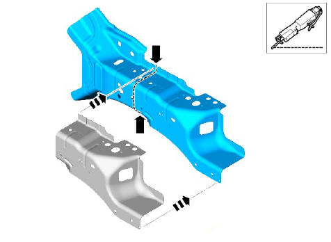 Front end sheet metal repairs fender apron panel front section (G1775681) - Installation