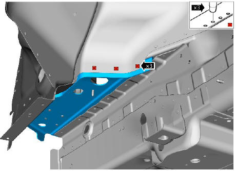 Rear end sheet metal repairs rear floor side extension (G1770934) - Installation