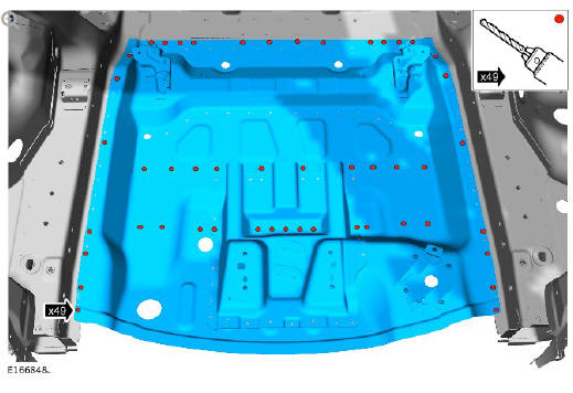 Rear end sheet metal repairs spare wheel well - vehicles with- 7 seats (G1770930) - Removal 