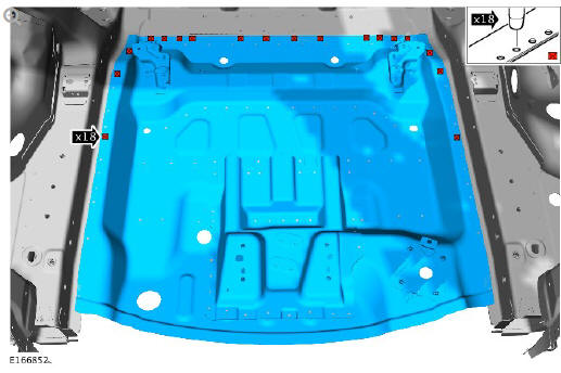 Rear end sheet metal repairs spare wheel well - vehicles with- 7 seats (G1770930) - Installation